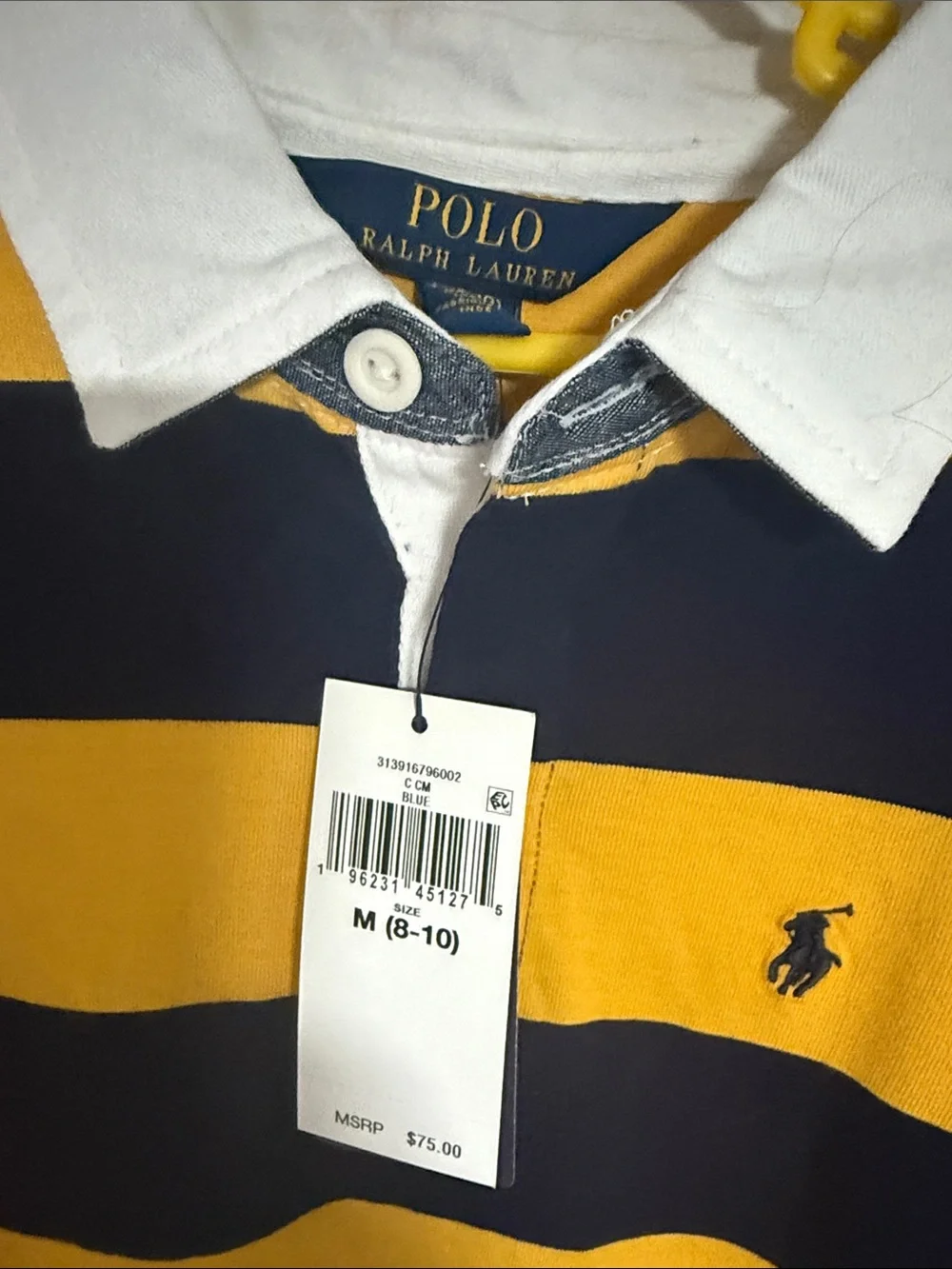 Ralph Lauren Yellow and Navy Striped Rugby Dress